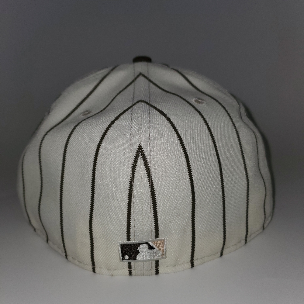 RARE-NEW ERA Chicago White Sox Brown Pinstripe 59Fifty Fitted Hat Size 7-1/2 - Picture 5 of 8